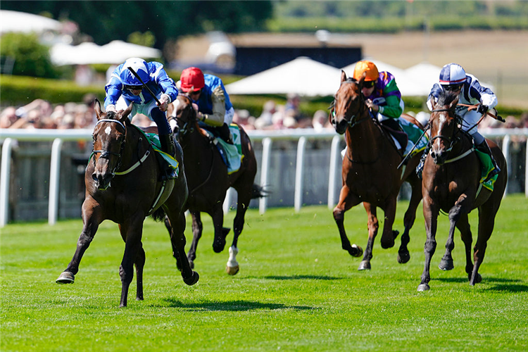 VENETIAN SUN winning the Duchess Of Cambridge Stakes at Newmarket in England.