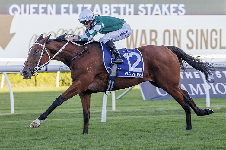 VIA SISTINA winning the QUEEN ELIZABETH STAKES