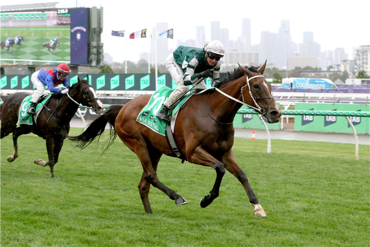 VIA SISTINA winning the TAB Champions Stakes