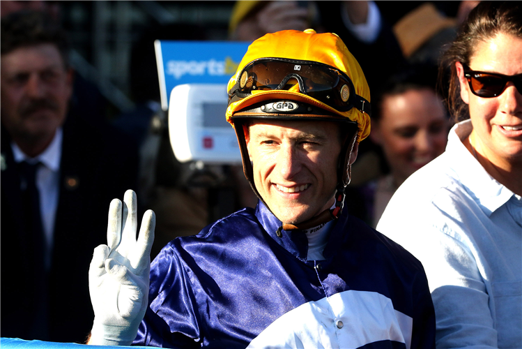 Jockey : BLAKE SHINN after, ABOUNDING winning the Sharp EIT Solutions Tristarc Stakes