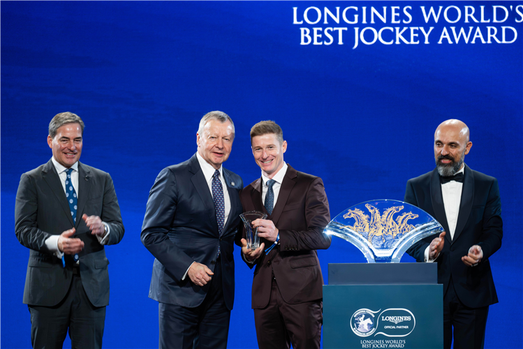 James McDonald and Winfried Engelbrecht-Bresges on stage at the Gala Dinner.
