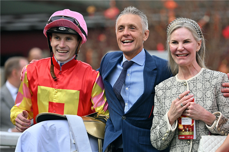 Mark Newnham celebrates My Wish’s Hong Kong Classic Mile win