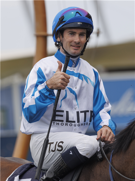 Jockey : TYLER SCHILLER after, MISSILE SEEKER winning the MIDWAY HANDICAP