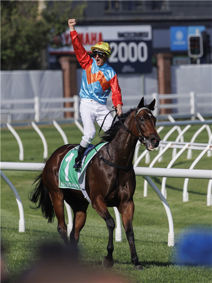 Jockey : ZAC PURTON after, KA YING RISING winning the THE TAB EVEREST
