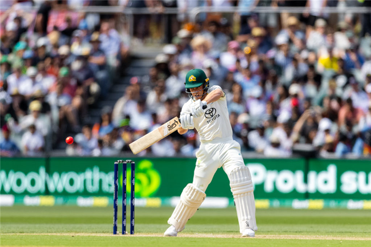 NATHAN McSWEENEY of Australia during the Test match between Australia and India at the Adelaide Oval in Adelaide, Australia.