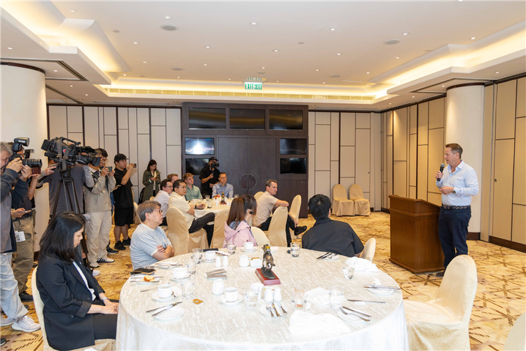 Mr Andrew Harding, Executive Director, Racing, The Hong Kong Jockey Club, introduces the newly renovated enhanced stables and upgraded horse and jockey training facilities at Sha Tin Racecourse.