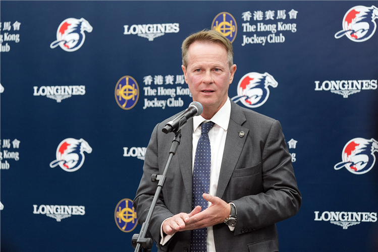 Mr Andrew Harding, Executive Director, Racing at media briefing.