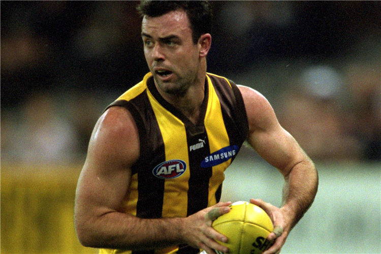 Harf during his playing days with the Hawks.