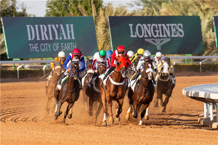 Racing in dirt at Riyadh in Saudi Arabia.
