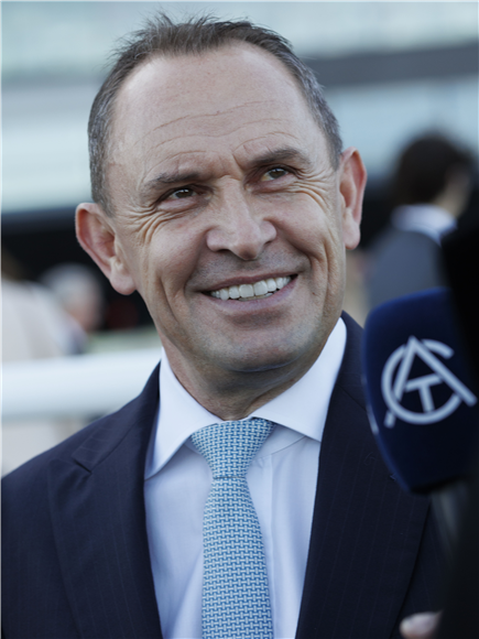 Trainer : CHRIS WALLER after, VIA SISTINA winning the WINX STAKES