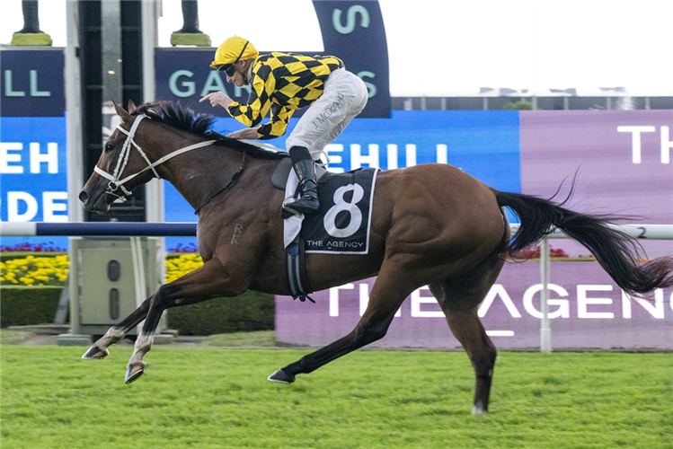 AUTUMN GLOW winning the THE AGENCY GEORGE RYDER STAKES at Rosehill in Australia.