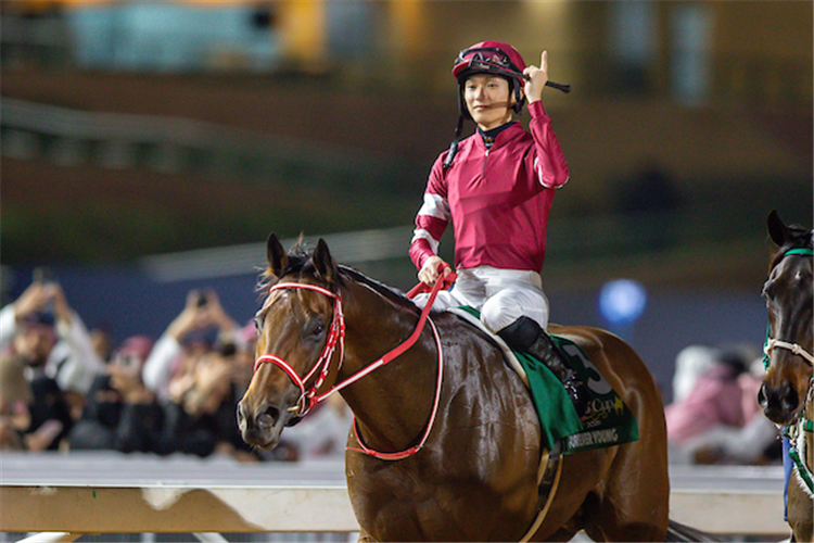 FOREVER YOUNG after winning the Saudi Cup at Riyadh in Saudi Arabia.