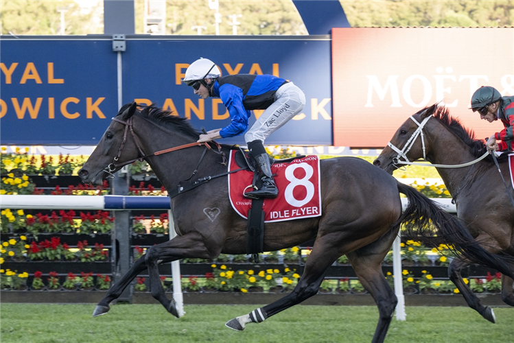 IDLE FLYER winning the MO?T & CHANDON QUEEN OF THE TURF STAKES at Royal Randwick in Australia.