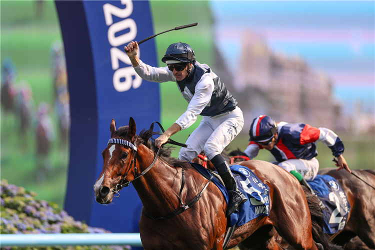 INVINCIBLE IBIS winning the THE BMW HONG KONG DERBY 2026