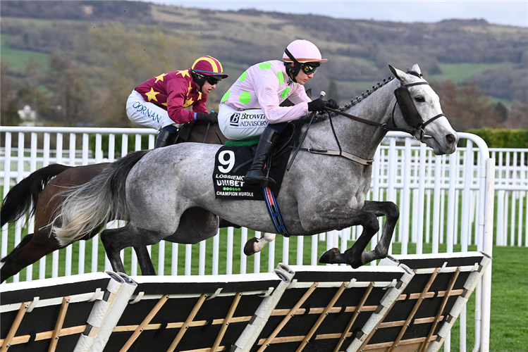 LOSSIEMOUTH winning the Champion Hurdle at Cheltenham in England.