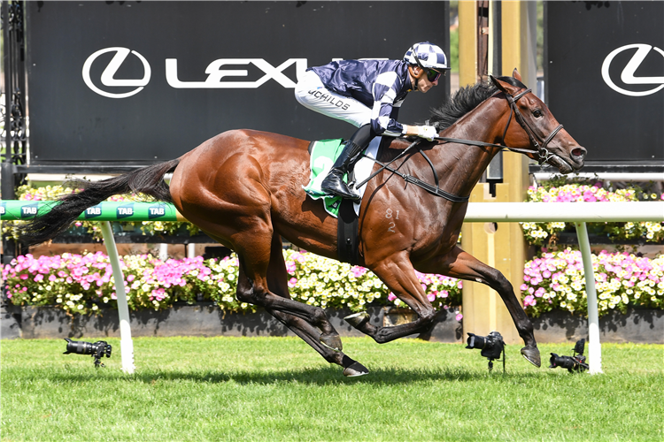 SASS APPEAL winning the TAB & World Pool Kewney Stakes at Flemington in Australia.