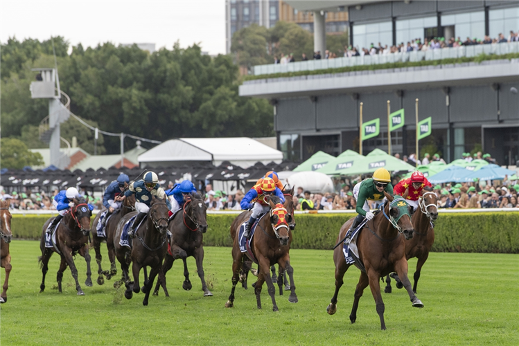 SHEZA ALIBI winning the Doncaster Mile