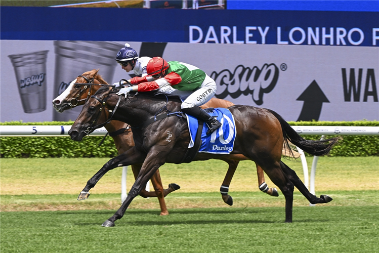 AGRARIAN GIRL winning the Darley Lonhro Plate at Randwick in Australia