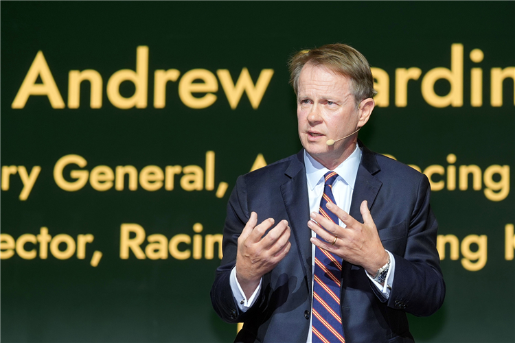 Mr Andrew Harding, Secretary General, Asian Racing Federation and Executive Director, Racing, The Hong Kong Jockey Club, speaks at the Asian Racing Conference’s final session in Riyadh.