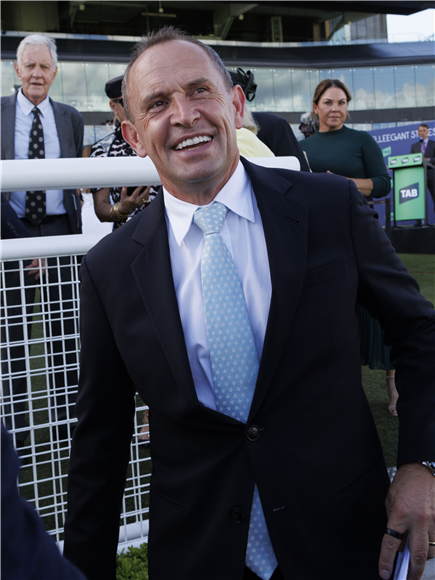 Trainer : CHRIS WALLER after, AUTUMN GLOW winning the TAB VERRY ELLEEGANT STAKES