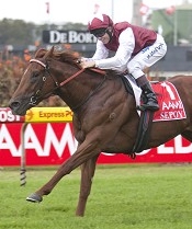 Sepoy winning last year's Golden Slipper<br>Photo by Racing and Sports