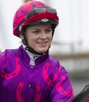 Alysha Collett appears set to notch up a win aboard Double Halo<br>Photo by Racing and Sports