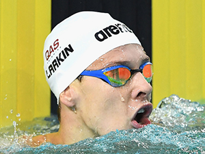 MITCH LARKIN of Australia catches his breath after winnning the Men's 100m Backstroke during the 2017 Australian Swimming Championships at the Sleeman Sports Complex in Brisbane, Australia.