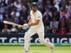 SHAUN MARSH of Australia bats during the Ashes Series at Adelaide Oval in Adelaide, Australia.