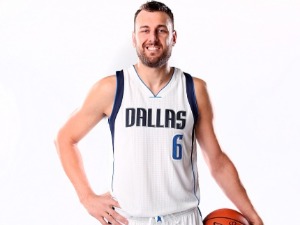 ANDREW BOGUT of the Dallas Mavericks poses for a portrait during the Dallas Mavericks Media Day held at American Airlines Center in Dallas, Texas.