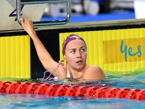 ARIARNE TITMUS wins the final of the Women's 200m Freestyle event during the Australia Swimming National Trials at the Optus Aquatic Centre in Gold Coast, Australia.