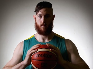 ARON BAYNES poses Mission during the Australian Olympic Games Men's Basketball team announcement at Melbourne Sports and Aquatic Centre in Melbourne, Australia.