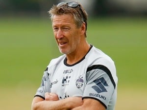Coach of the Storm CRAIG BELLAMY looks on during a Melbourne Storm Training Session at Gosch's Paddock in Melbourne, Australia.