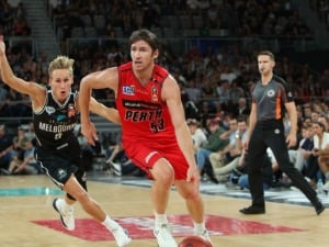 DAMIAN MARTIN of the Wildcats in action during the NBL match between Melbourne United and the Perth Wildcats at Hisense Arena in Melbourne, Australia.