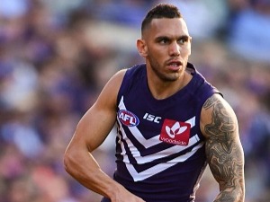 Harley Bennell of the Dockers in action during the 2017 AFL round 22 match between the Fremantle Dockers and the Richmond Tigers. August 20, 2017 in Perth, Australia.