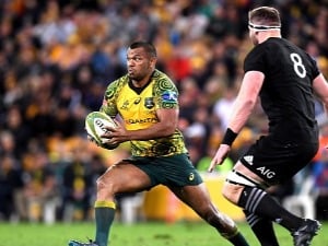 KURTLEY BEALE of the Wallabies in action during the Bledisloe Cup match between the Australian Wallabies and the New Zealand All Blacks at Suncorp Stadium in Brisbane, Australia.