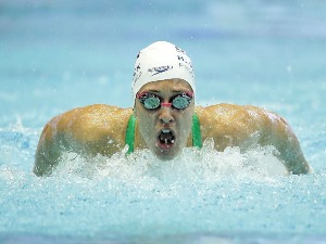 MADELINE GROVES of Australia competes in the Women's 200m Butterfly heats of the FINA Swimming World Cup 2016 Tokyo at Tokyo Tatsumi International Swimming Pool in Tokyo, Japan.