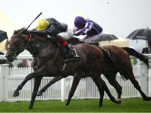 CRYSTAL OCEAN winning the Prince of Wales's Stakes at Ascot in England.