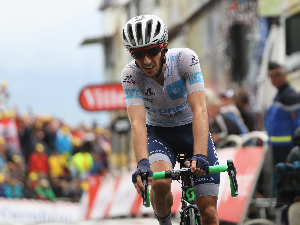 ADAM YATES of Great Britain and Orica-BikeExchange crosses the finishing line during the146km stage nineteen of Le Tour de France from Albertville to Saint-Gervais Mont Blanc in Albertville, France.