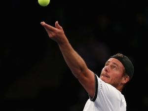 LLEYTON HEWITT of The World team serves during the BNP Paribas Showdown at Madison Square Garden in New York City.