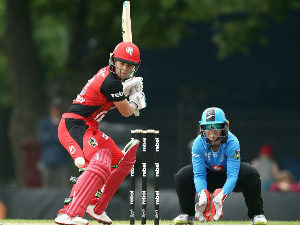 SOPHIE MOLINEUX of Renegades plays a shot during the Women's Big Bash League match between the Adelaide Strikers and Melbourne Renegades at Eastern Oval in Ballarat, Australia.