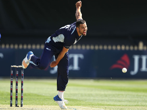 WES AGAR of Victoria bowls during the JLT One Day Cup match between New South Wales and Victoria at North Sydney Oval in Sydney, Australia.