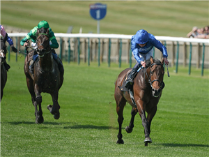 ALPINE TRAIL winning the Newmarket Stakes at Newmarket in England.
