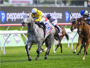 BRIASA winning the PRECISE AIR PREMIERE STAKES at Randwick in Australia.