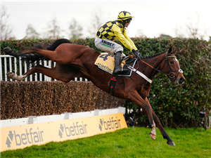 LULAMBA winning the Henry VIII Novices' Chase at Sandown Park in Esher, England.