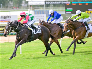 POWER OF KATIE winning the KNIGHT FRANK AGRIBUSINESS QTIS Three-Year-Old Handicap at Rockhampton in Australia.