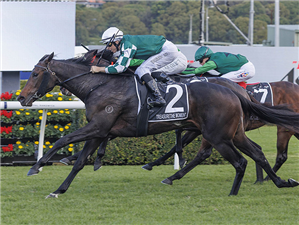 TREASURETHE MOMENT winning the ASAHI SUPER DRY AUSTRALIAN OAKS