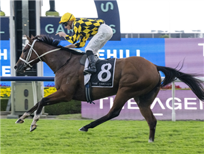 AUTUMN GLOW winning the THE AGENCY GEORGE RYDER STAKES at Rosehill in Australia.