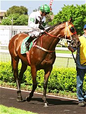 Jim Cassidy on Lucida parading before the Bacardi Breeders Classic