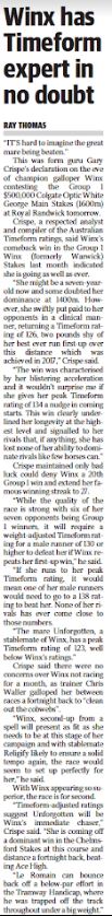Daily Telegraph, published Friday 14th September 2018, Author, Ray Thomas, Page 59.