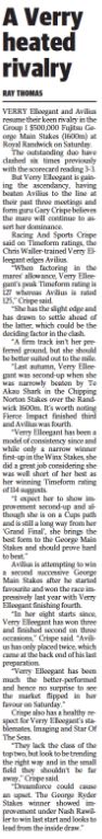 Daily Telegraph, published Friday 18th September 2020, Author, Ray Thomas, Page 63.